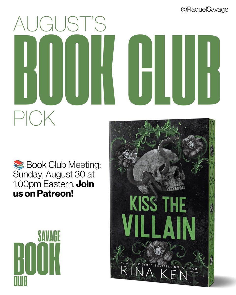Raquel_Savage's tweet photo. 📚BOOK CLUB ANNOUNCEMENT🔔

For August, it’s gay and it’s dark and it’s Rina Kent. Need I say more? M/M, professor/student, where both are sick in the fucking head.

Savage Book Club meets again on August 30th at 1:00pm eastern 📲💕 https://t.co/LGIEKVn5Ic