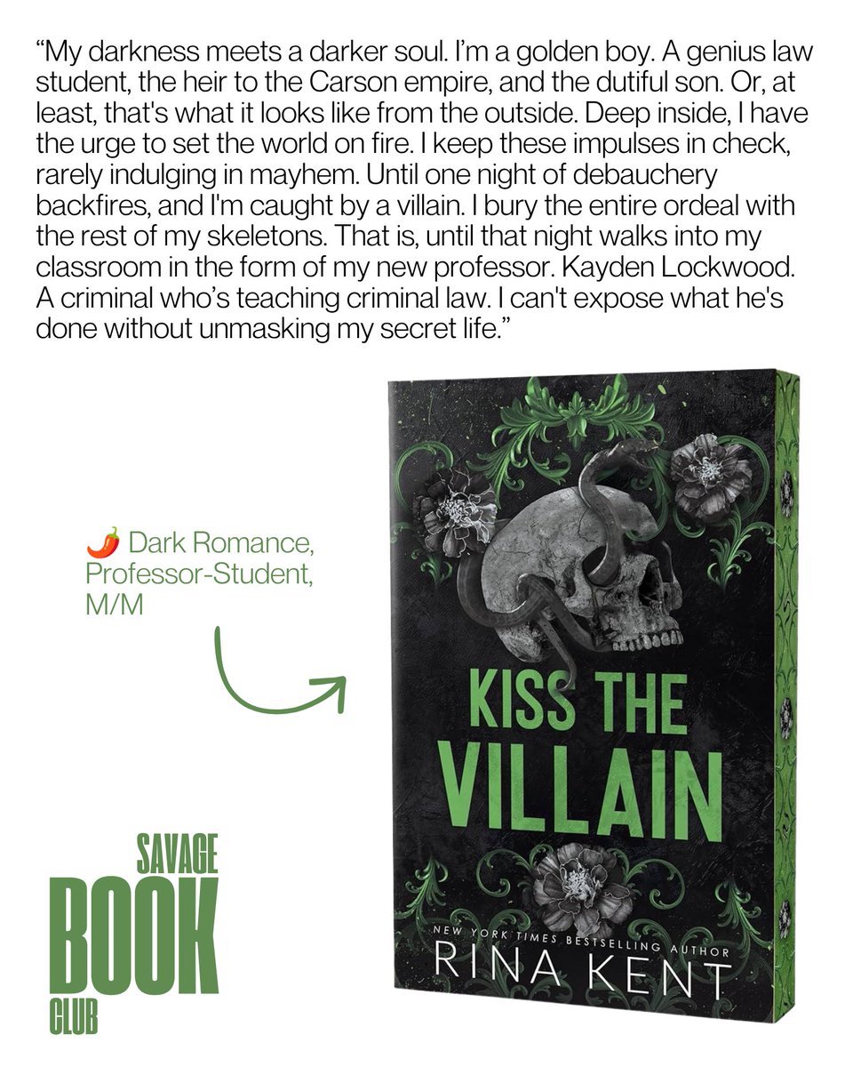 Raquel_Savage's tweet photo. 📚BOOK CLUB ANNOUNCEMENT🔔

For August, it’s gay and it’s dark and it’s Rina Kent. Need I say more? M/M, professor/student, where both are sick in the fucking head.

Savage Book Club meets again on August 30th at 1:00pm eastern 📲💕 https://t.co/LGIEKVn5Ic