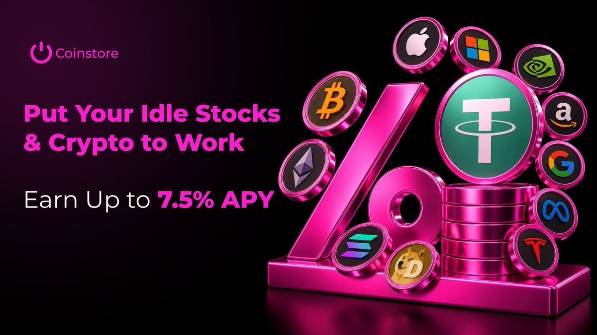 Coinmarket_V's tweet photo. 📈 Holding long term?

Why let your stocks &amp; crypto sit idle? Put them to work.

💰 Earn up to 7.5% APY with Coinstore Earn

👉 https://t.co/XL4bpnTST2

#Coinstore #CryptoNews @Coinstoreexc #Stocks #Earn https://t.co/91RaRItRVi