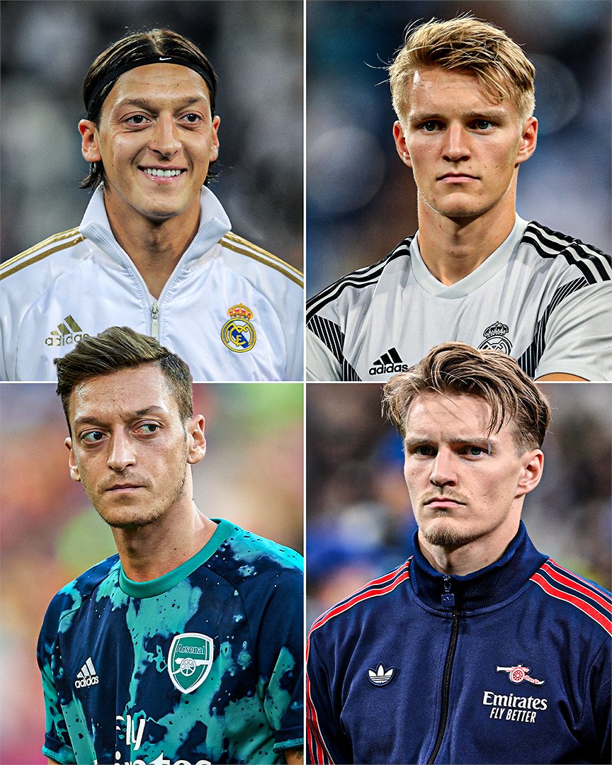 ESPNUK's tweet photo. The last two players to make permanent moves from Real Madrid to Arsenal ✍️ https://t.co/0DzN8ARxRZ