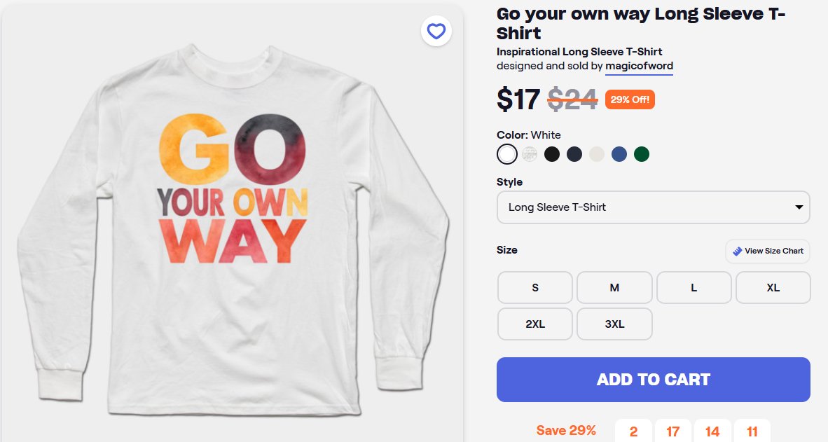 nimmitrends's tweet photo. "Go your own way" Quote with Long Sleeve T-Shirt❤️Available on My Teepublic and Redbubble.
https://t.co/ZvcsJKthYh

#tshirts #tshirtdesign #streetstyle #quotes #inspiration #motivationalquotes #giftideas #teepublic #findyourthing #redbubble #art #artwork https://t.co/M4QF2Em3MI