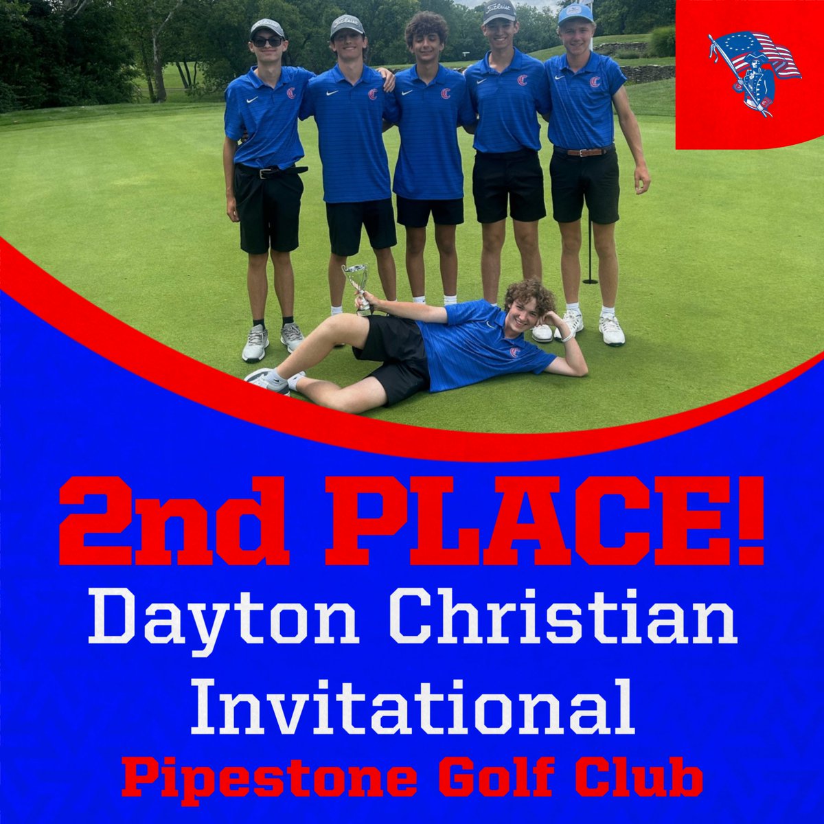CHSGolf3's tweet photo. The boys kept it going this morning with a 2nd place finish at the Dayton Christian Invitational at Pipestone Golf Club! I've been very proud of all of the boys keeping their heads up, even when they are struggling. Every stroke is vital to not only individual, but team success! https://t.co/6kD032XqB2