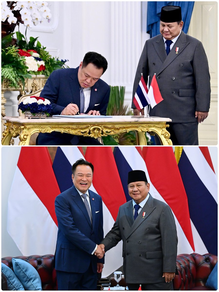 setkabgoid's tweet photo. Kedua pemimpin menyaksikan penandatanganan Roadmap for Strategic Partnership Indonesia–Thailand 2026–2030 sebagai arah baru hubungan lima tahun ke depan. Turut ditandatangani MoU kerja sama pendidikan antara kedua negara. https://t.co/xMIpChMGK2