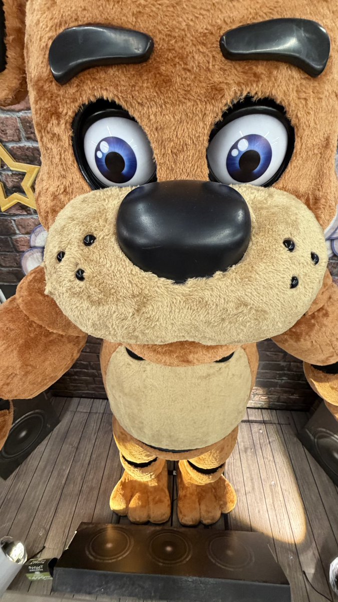 GulfCoastVideo's tweet photo. After 2 years since the FNAF 1 Movie and 3 years after asking @SpiritHalloween if they’ll make one. I finally got to see Freddy Fazbear https://t.co/nRPgTBfEzL