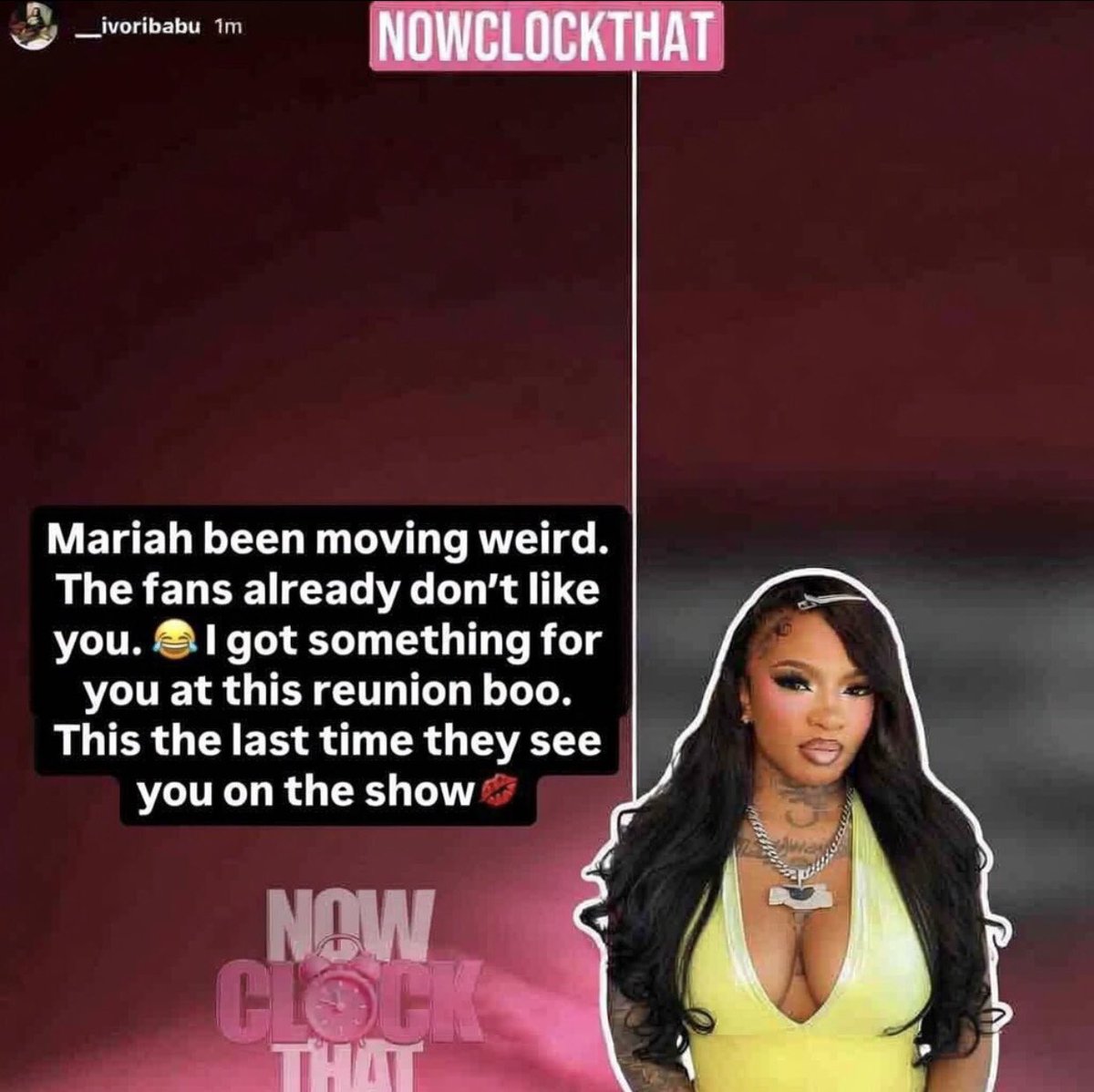 iBlameTheEdit's tweet photo. Ivori with some words for Mariah following last nights episode of Baddies. 👀🍵 https://t.co/l7m5GJ47mX