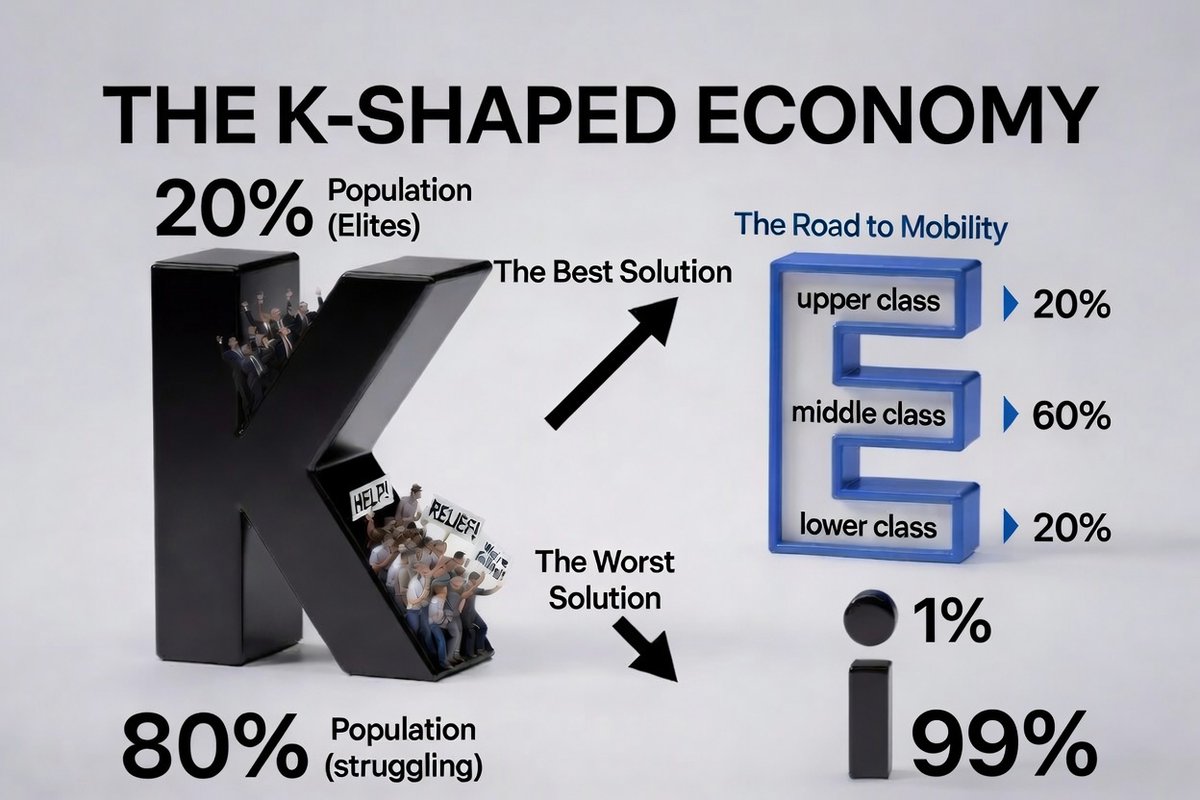 WTP250's tweet photo. Which kind of economy would you like.  Believe it or not we do have a choice.  The K economy is neither desirable or sustainable.  Let's bring back the middle class and American Dream for all.  There is a better way.  See how @WTP250 https://t.co/kBL6xFfJXA
