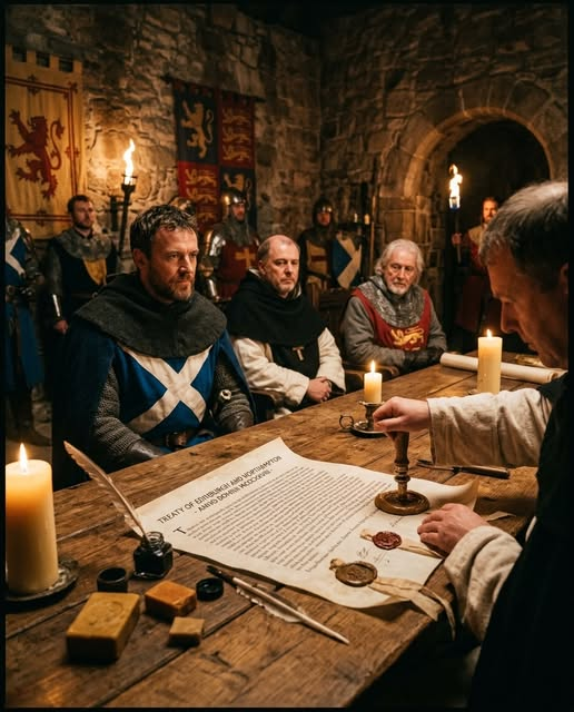 SovereignBain's tweet photo. After more than thirty years of war, blood, and betrayal, Scotland finally won the one thing it had bled for: to be recognised as free.
The wars of independence had begun in the 1290s with Edward I of England trying to swallow Scotland whole. Through the long dark years that followed came Wallace and his betrayal, the rise of Robert the Bruce, the triumph at Bannockburn in 1314, and years more of grinding conflict. Bruce won victory after victory, yet England still would not formally admit what everyone could see, that Scotland was its own kingdom under its own king.
Then, in 1328, it came. In the Treaty of Edinburgh and Northampton, the English crown at last recognised Scotland as a fully independent and sovereign nation, and Robert the Bruce as its rightful king. The old claim of overlordship was renounced. On paper, and in law, the thing that Wallace had died for and Bruce had fought his whole life to secure was finally real.
For Bruce, it was the crowning achievement of a lifetime. He was ageing and ill by then, worn down by decades of war, and he would live only a year more. But he died a king recognised, ruling a country acknowledged as free, something that had seemed impossible in the desperate days when he was a hunted fugitive with a price on his head.
The peace did not last forever. War would return in later generations. But the principle had been won and could never be fully unmade. Scotland had shown that a small nation, against a far greater power, could endure, resist, and prevail if it refused to give in.
That is the inheritance in the blood. Not that we never suffered, but that we never surrendered our right to be ourselves. Freedom, hard won, and never freely given,
🏴󠁧󠁢󠁳󠁣󠁴󠁿👑⚔️🗡️🩸🔥🧬
