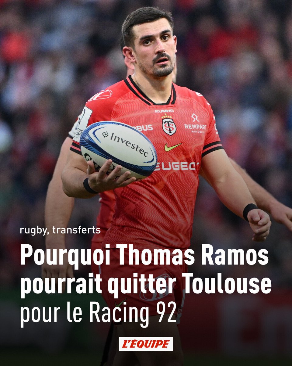 lequipe's tweet photo. Manque de considération, salary-cap et changement de poste : les raisons qui pourraient pousser Thomas Ramos vers le Racing 92

➡️ https://t.co/y8PDO45aEh https://t.co/g9ZKaZ348J