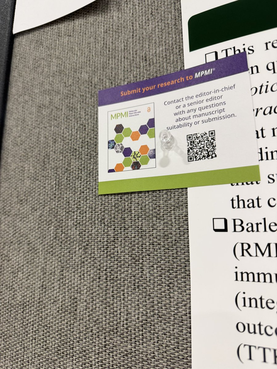 Edel_PLopez's tweet photo. Today I expanded my role as a Senior Editor at @MPMIjournal a little bit 😄

I spent a few hours walking through the posters at #PlantHealth2026, and whenever I came across a study that I thought would be a great fit for the journal, I left an invitation to submit 👏

There is so much outstanding science being presented here, and I hope to see many of these exciting projects make their way into the journal!

We want your science at @plantdisease journals 💪
