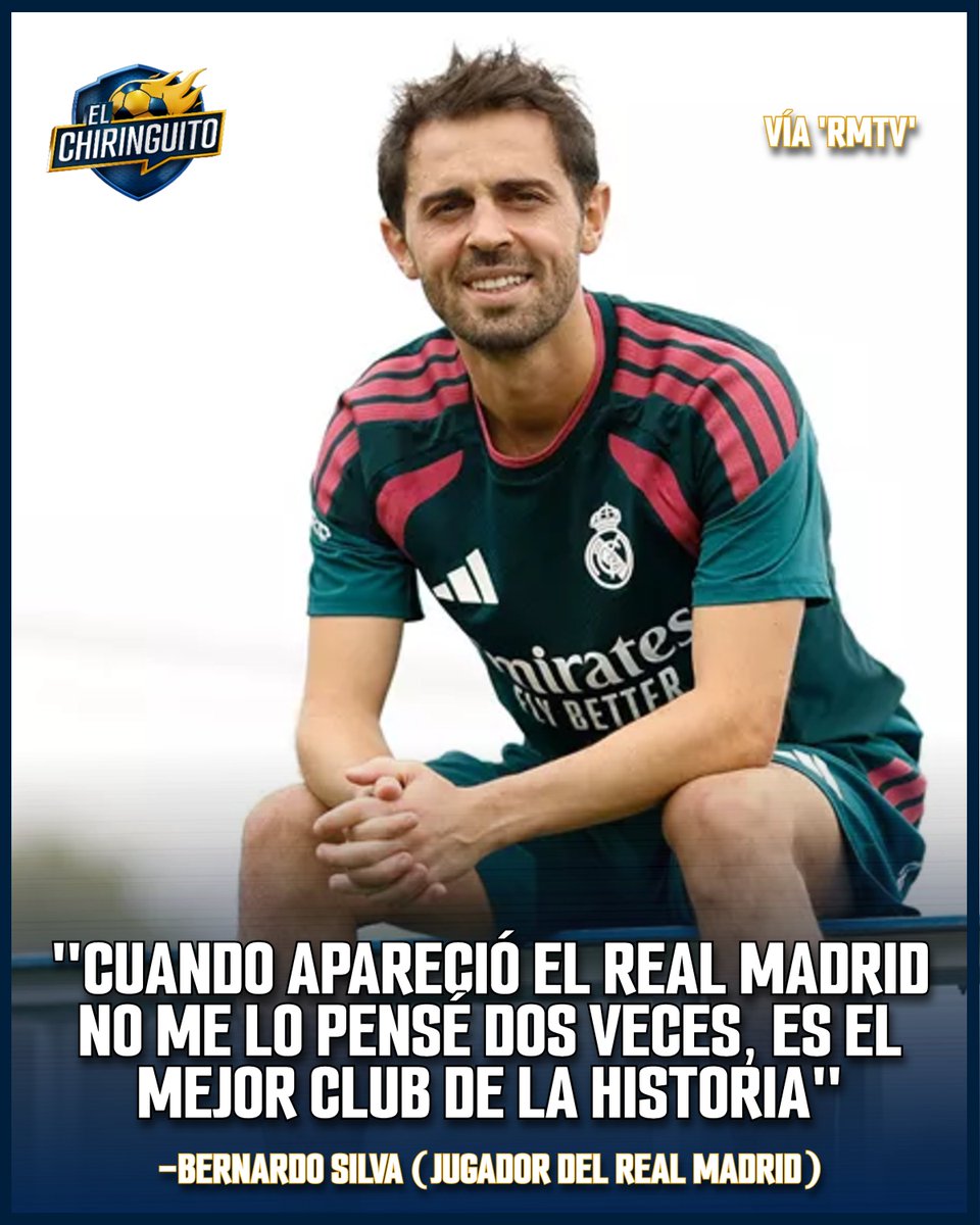 elchiringuitotv's tweet photo. 🎙️ BERNARDO SILVA, sobre su LLEGADA al REAL MADRID:

🤍 "Es el mejor club de la historia".

🏟️ "El Bernabéu es un estadio muy imponente" https://t.co/X5HeblEMOa