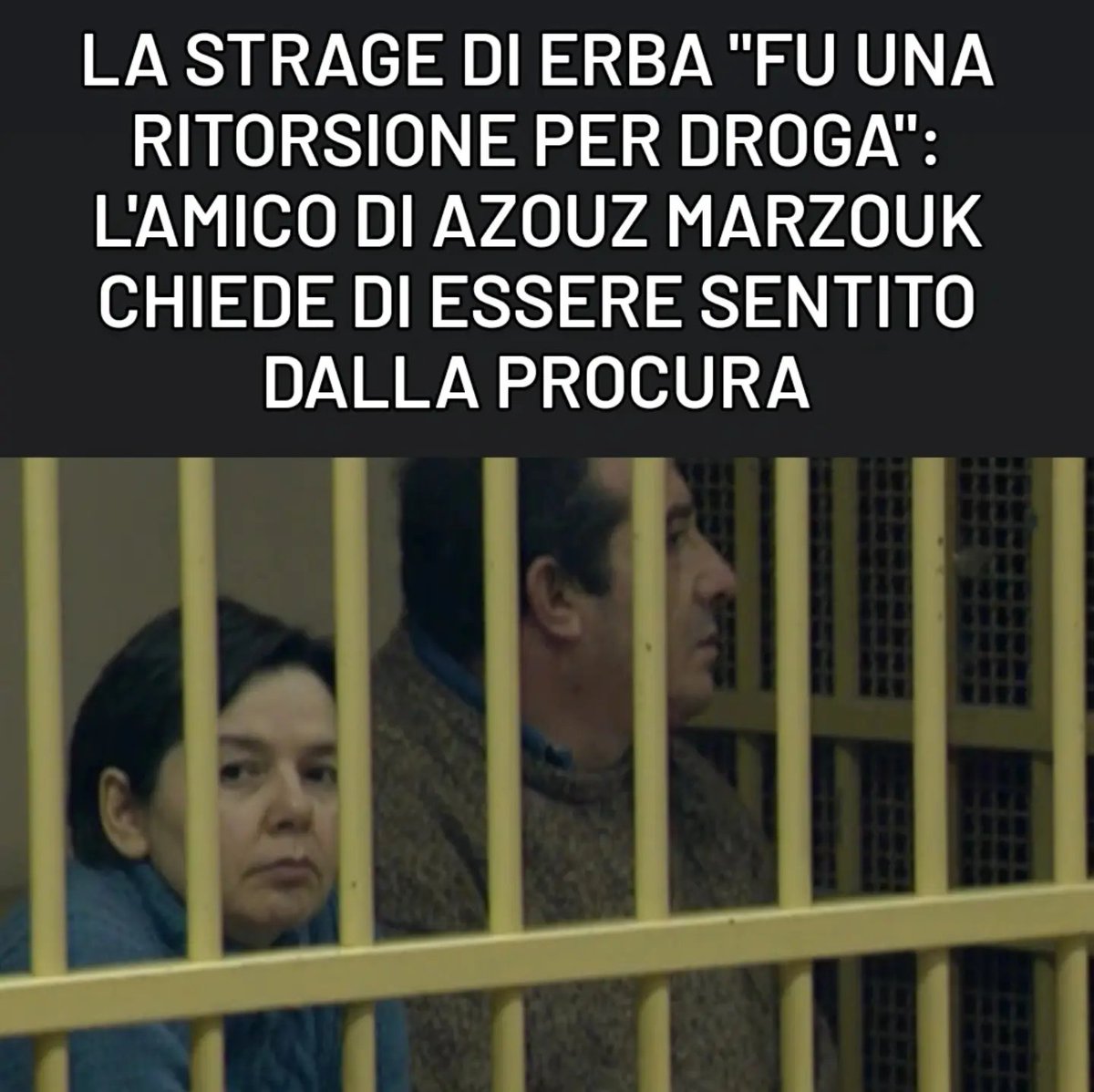 GiorgiaSalvagn1's tweet photo. _cronacaneraitaliana_
LA STRAGE DI ERBA "FU UNA RITORSIONE PER DROGA": L'AMICO DI AZOUZ MARZOUK CHIEDE DI ESSERE SENTITO DALLA PROCURA

Abdi Kais, cittadino tunisino amico di Azouz Marzouk e già arrestato per spaccio nella zona dove l'11 dicembre 2006 avvenne il massacro di Raffaella Castagna, il figlio Youssef Marzouk, la madre Paola Galli e la vicina di casa Valeria Cherubini, ha formalmente richiesto alla procura di Como di essere sentito sulla strage di Erba. L'avvocato Vito Daniele Cimiotta, nei giorni scorsi, ha depositato un'istanza per chiedere l'escussione del testimone.

Kais, che all'epoca dei fatti era residente in via Diaz a Erba, non è mai stato ascoltato dagli inquirenti e dall'autorità giudiziaria. L'uomo ha sempre sostenuto che il condominio in cui si è consumata la strage era uno dei luoghi in cui il cosiddetto "clan Marzouk" nascondeva la droga e i proventi dell'attività di spaccio. Per Kais, il movente della strage sarebbe da ricondursi a conflitti e ritorsioni legati alla gestione del traffico di droga e ora, come spiega il suo legale, sarebbe pronto a fare "ulteriori specificazioni".

L'avvocato ha chiesto di valutare le "modalità ritenute più opportune" per raccogliere le dichiarazioni: Kais è stato infatti espulso dall'Italia e si trova attualmente in Tunisia. Per tale motivo, Cimiotta ha proposto il ricorso a "strumenti di cooperazione giudiziaria internazionale" per rendere possibile l'audizione.

#Cronaca #Crime