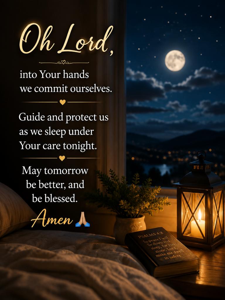EbenuwaO's tweet photo. Oh Lord, into Your hands we commit ourselves. Guide and protect us as we sleep under Your care tonight. May tomorrow be better, and be blessed. Amen
#TrustinGod #TheAlmighty ๐๐ฝ https://t.co/WQdwLqSqtA
