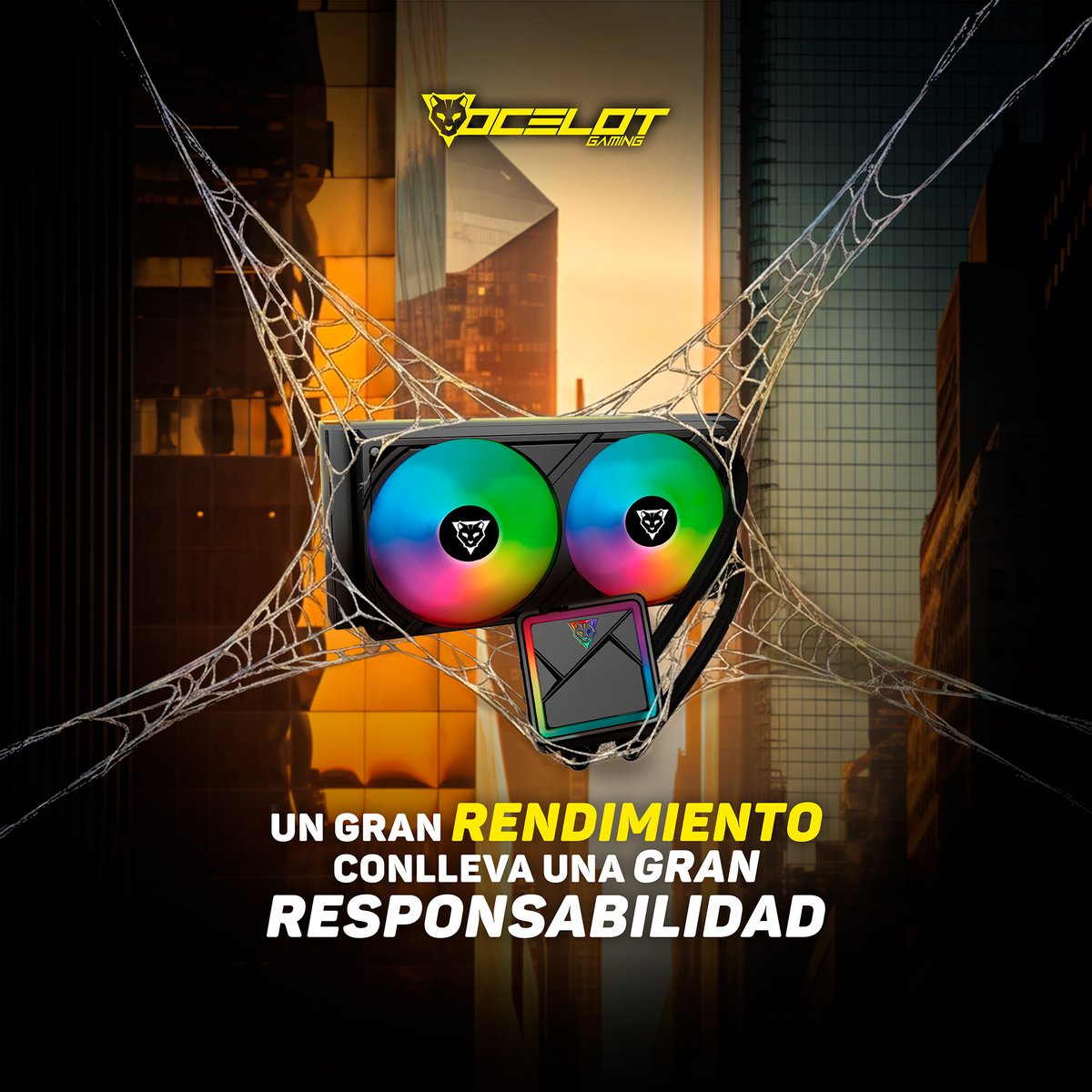 OcelotGamingMX's tweet photo. Un gran rendimiento conlleva una gran responsabilidad, y el  OEL240-2N de Ocelot lo conoce a la perfección.
#KeepHunting #PCBuild #PCGamer #Enfriamientoliquido https://t.co/fYJ8uy68uC
