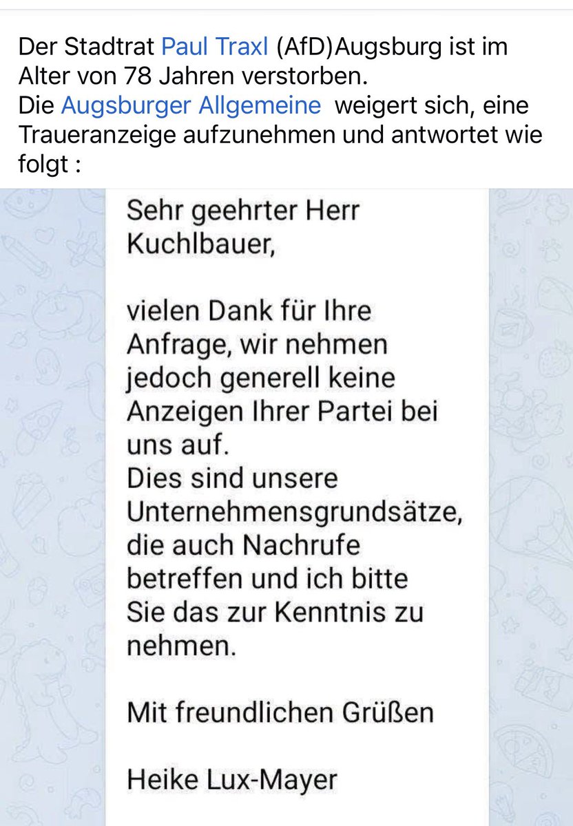 schnekkerle's tweet photo. @AZ_Augsburg Ihr seid nicht parteiunabhängig, ihr seid einfach pietätlos. Schämt euch! https://t.co/oiQrFfE1F3