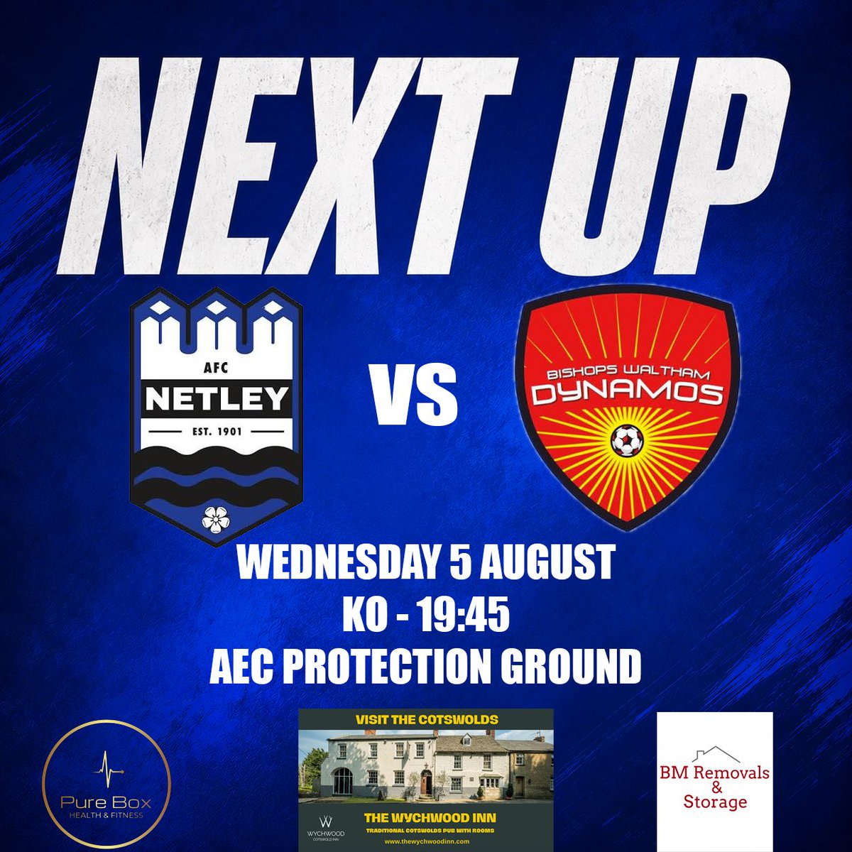 AFCNetley's tweet photo. NEXT UP‼️
Join us in Romsey on wednesday as we host Bishops Waltham in our second game of the season!
🏟️ AEC Protection Ground
🕗 Kick off - 19:45
💵 £2 or a donation
#UTN https://t.co/CV09NVc738