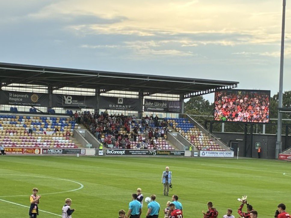 Awaydays23's tweet photo. Fair play to the Crawley Town fans at York City tonight for the  EFL cup preliminary round https://t.co/ZkOsAc8jLZ