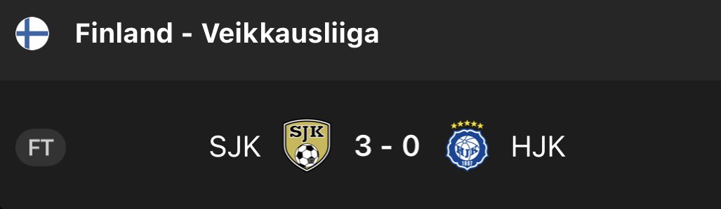 FinlandFooty's tweet photo. Result in the Veikkausliiga today https://t.co/08JDi8E7dL