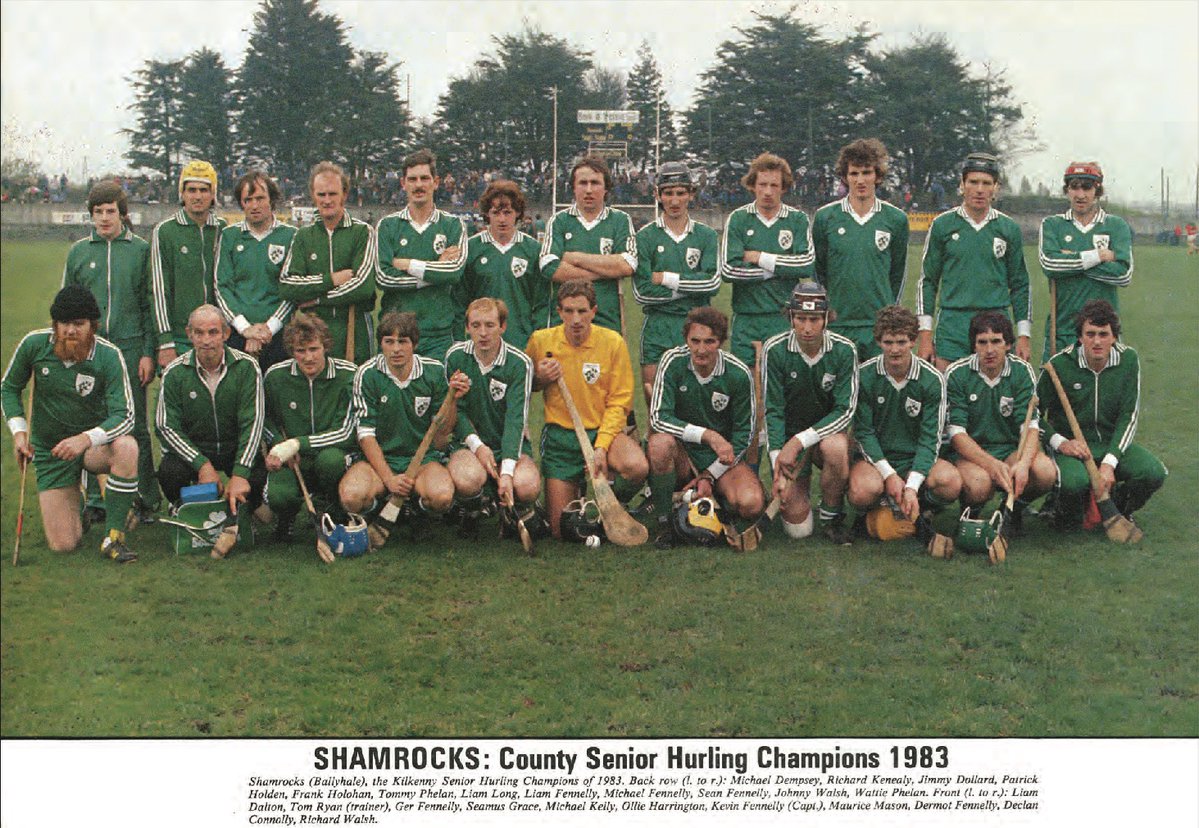 SportsHistory26's tweet photo. The @BallyhaleGAA back to back @KilkennyCLG County Senior Hurling Championship winners in 1982 and 1983…#shamrocks #ballyhale #kilkenny #hurling #ireland https://t.co/skD7s2ueSr