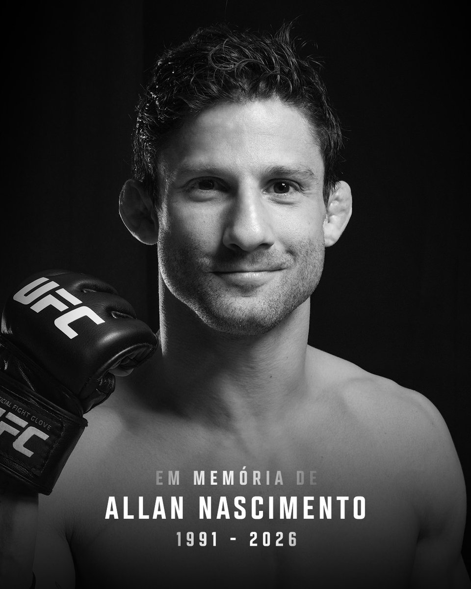 UFCBrasil's tweet photo. Na manhã desta segunda-feira, 3 de agosto, nosso amado lutador peso-mosca, Allan Nascimento, foi encontrado irresponsivo após sofrer um aparente ataque cardíaco enquanto dormia. Apesar dos esforços da equipe médica que prestou o atendimento, o óbito foi declarado no local.

Nossos pensamentos e mais profundas condolências estão com a família, amigos, companheiros de equipe e entes queridos de Allan neste momento incrivelmente difícil.