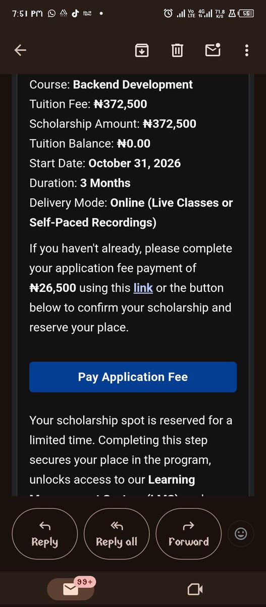 OfficialTawee's tweet photo. @Emmanuel_Tips All I need is 26k to complete my application fee https://t.co/sloY5trMx8