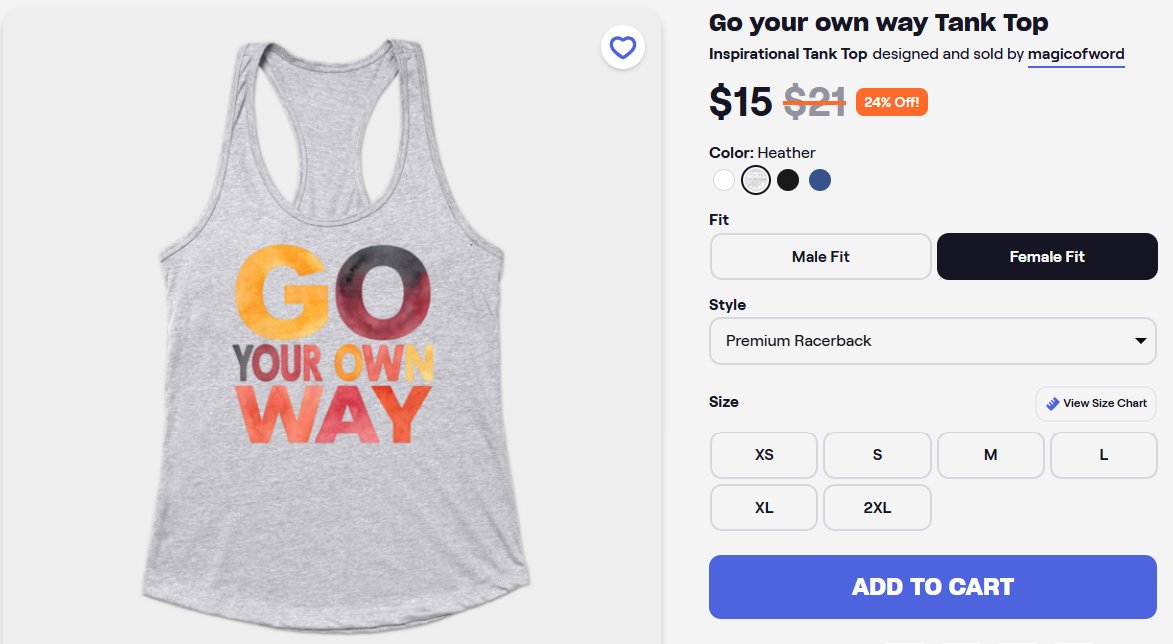 nimmitrends's tweet photo. "Go your own way" Quote with Tank Top❤️Available on My Teepublic and Redbubble.
https://t.co/ZnKyzssHCF

#tanktop #gym #workout #fitness #quotes #inspiration #motivationalquotes #giftideas #teepublic #findyourthing #redbubble #art #artwork https://t.co/r5g4is7RJv