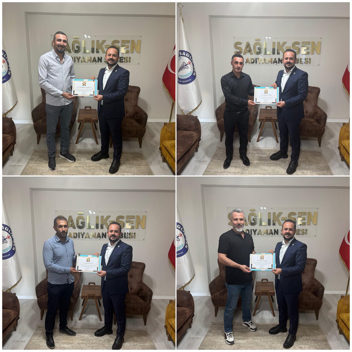 adymnsagliksen's tweet photo. 📢 Sağlık-Sen Adıyaman Şubemizde İlçe Başkanlıklarında Görev Değişimi

Teşkilat yapımızı daha da güçlendirmek, sendikal mücadelemizi daha etkin bir şekilde sürdürmek ve üyelerimize daha güçlü hizmet sunmak amacıyla İlçe Başkanlıklarımızda görev değişimi gerçekleştirilmiştir.

Bugüne kadar İlçe Başkanlığı görevini büyük bir özveri, fedakârlık ve sorumluluk bilinciyle yerine getirerek sendikamıza, teşkilatımıza ve üyelerimize önemli katkılar sunan tüm İlçe Başkanlarımıza emekleri ve gayretleri için gönülden teşekkür ediyoruz.

Kendilerinin bundan sonraki süreçte de aynı inanç ve kararlılıkla sendikal mücadelemize destek vermeye devam edeceklerine yürekten inanıyoruz.

📌 Yeni İlçe Başkanlarımız şu şekilde belirlenmiştir:

🔹 Merkez İlçe Başkanı: Kadir FIRAT
🔹 Kahta İlçe Başkanı: Süleyman TUNCEL
🔹 Besni İlçe Başkanı: Memet BAHÇE
🔹 Sincik İlçe Başkanı: Abuzer ÖZBAY
🔹 Gölbaşı İlçe Başkanı: Muhammed SIRIKLI
🔹 Samsat İlçe Başkanı: Fatih ÖLKER
🔹 Tut İlçe Başkanı: Mahmut TEKE
🔹 Çelikhan İlçe Başkanı: Şamil BULUT
🔹 Gerger İlçe Başkanı: Mehmet Burak DOLAŞ

Görevi devralan İlçe Başkanlarımıza yeni görevlerinde üstün başarılar diliyor; bu görevlendirmenin teşkilatımıza, üyelerimize ve sağlık camiamıza hayırlı olmasını temenni ediyoruz.

Sağlık-Sen olarak birlik, beraberlik ve dayanışma ruhuyla; üyelerimizin hak, hukuk ve kazanımlarını korumak ve geliştirmek için aynı azim, kararlılık ve sorumluluk anlayışıyla çalışmaya devam edeceğiz.

Durmadan, yorulmadan, ilk günkü heyecanla…

Birlikte üretiyor, birlikte büyüyor, birlikte başarıyoruz.

 Yeni görev dağılımımızın teşkilatımıza, üyelerimize ve tüm sağlık camiamıza hayırlı olmasını diliyoruz.

Yakub ÇELİK
Yönetim Kurulu Adına
Sağlık-Sen Adıyaman Şube Başkanı