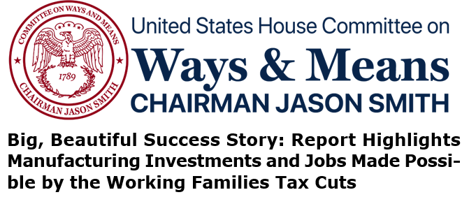 Image for the Tweet beginning: Thanks to @WaysandMeansGOP and @RepJasonSmith