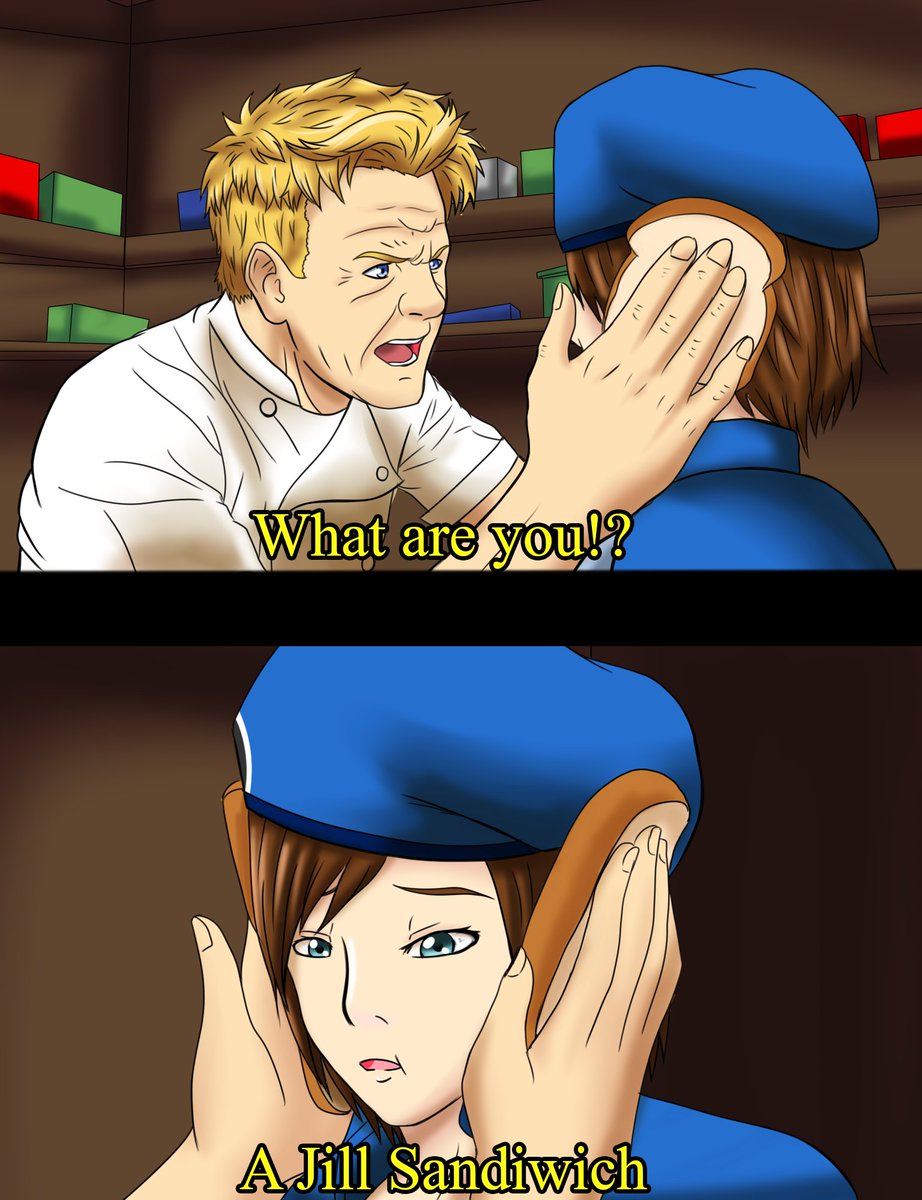 FrostArtBR's tweet photo. A Jill Sandwich 

#ResidentEvil #capcom #gordonramsay #kitchennightmare #illustration #fanart https://t.co/fPNnMzq3Vx