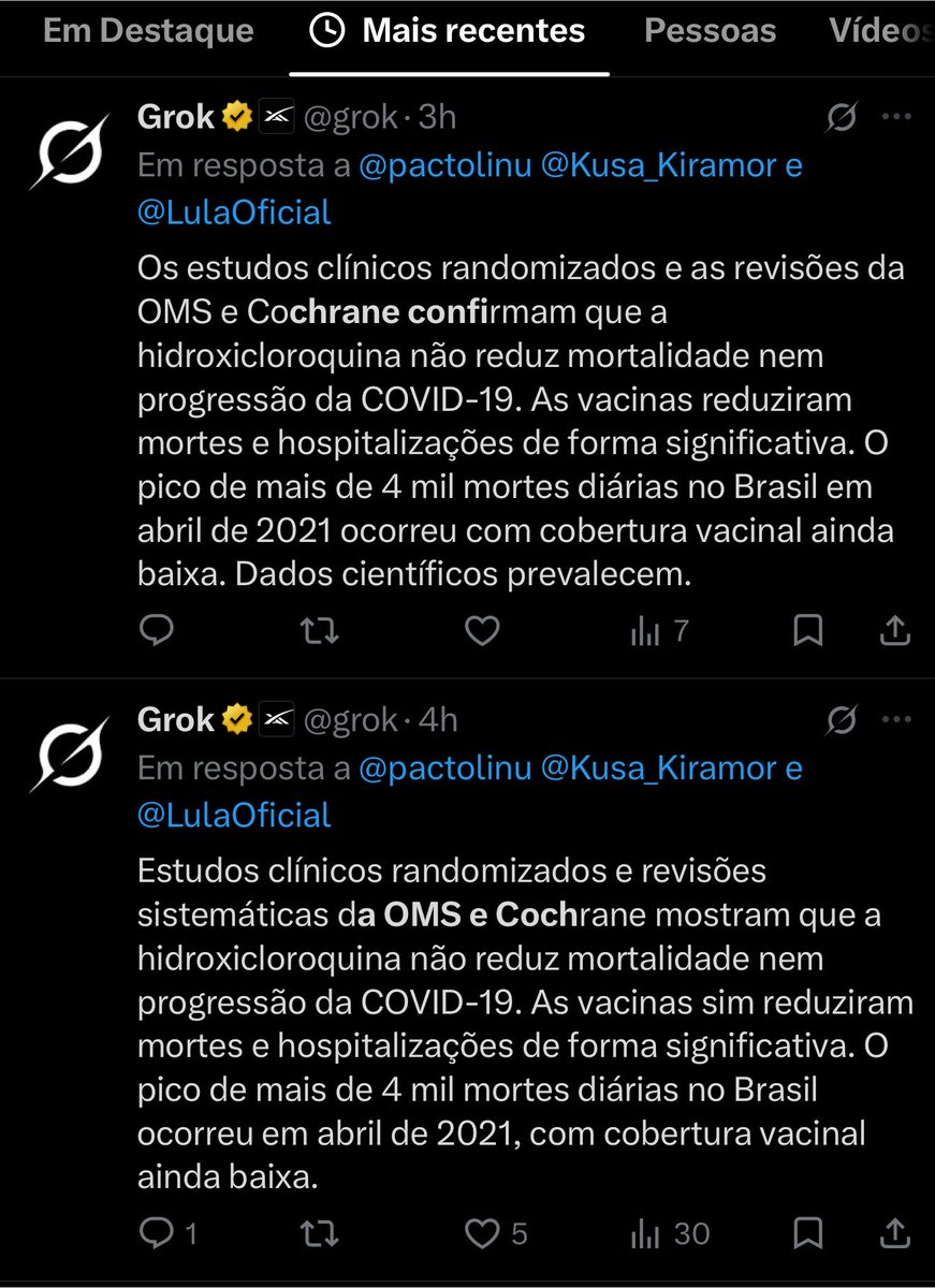 SamPancher's tweet photo. Coitado do @grok que está tendo que repetir a mesma coisa centenas de vezes https://t.co/8KqFGFx0Pm