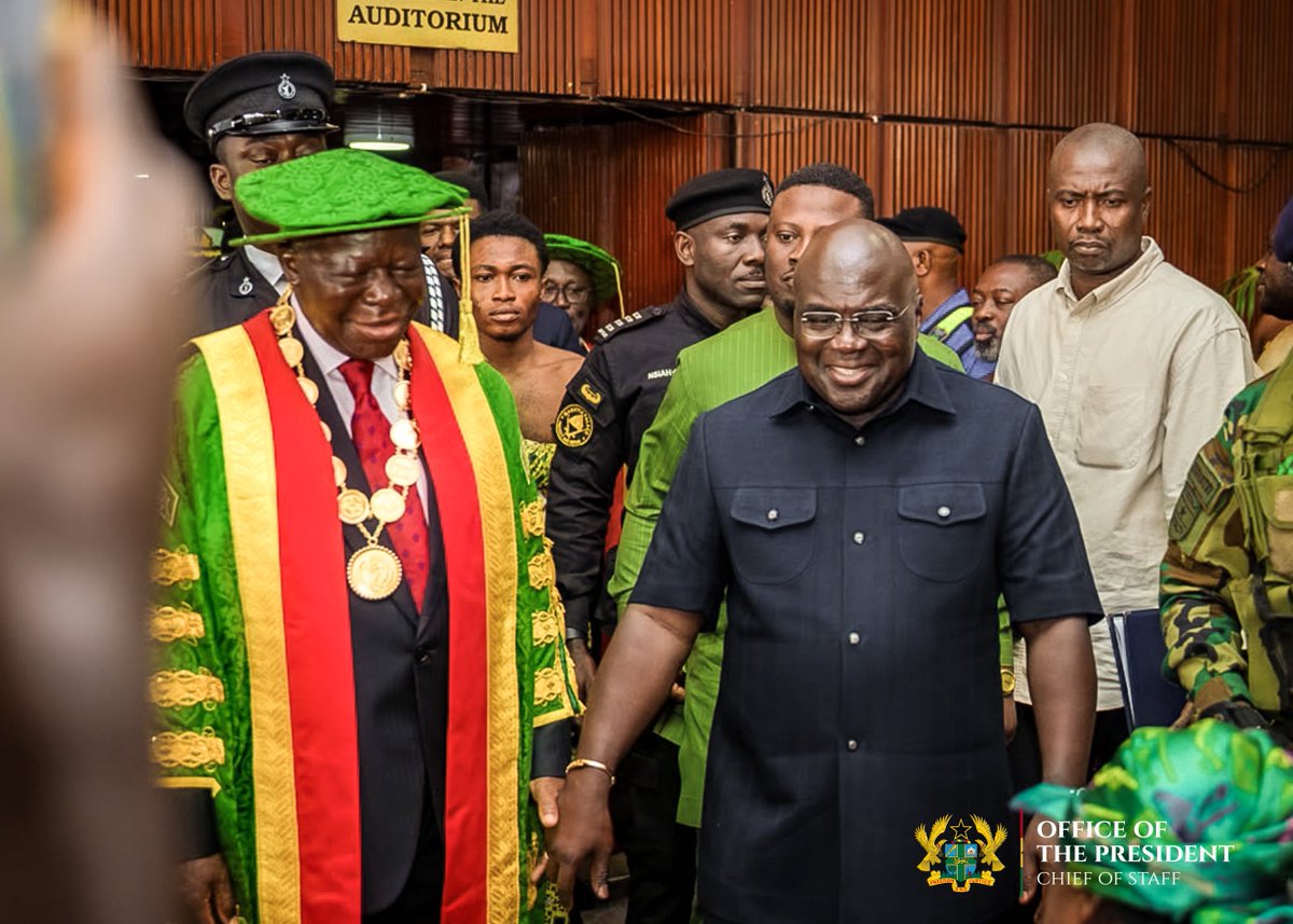 JDebrahofficial's tweet photo. Honoured to represent H.E. President @JDMahama at the investiture of Professor Christian Agyare as the 13th Vice-Chancellor of KNUST.

Congratulations to Prof. Agyare, and appreciation to Professor Rita Akosua Dickson for her distinguished service.

#KNUST #Leadership #Education https://t.co/6mkmWFeHKe