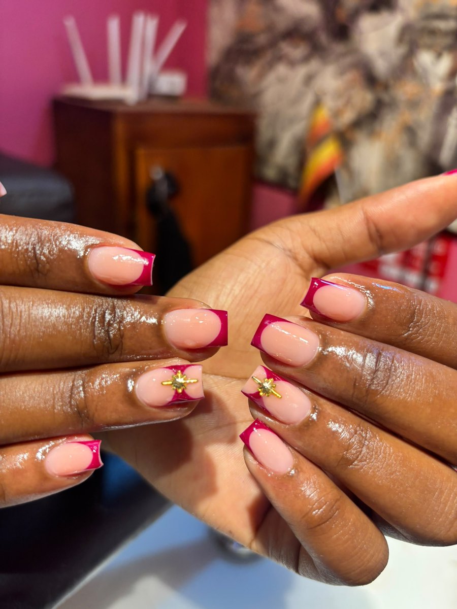 Edrine4g2's tweet photo. Clean, classic, with a little bit of spice. 🍒✨ You deserve a fresh set that makes you stare at your hands all day. Few slots left this week—DM or whats app 0752464743,add up on instagram and tiktok🗓️💅 #ShortNails #NailArt #Manicure https://t.co/lDLj96EK2p