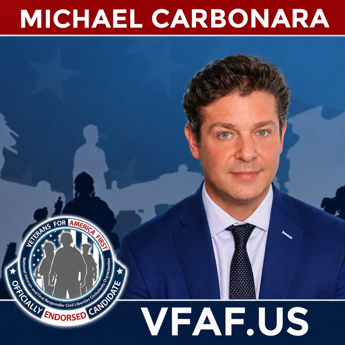 VFAFWarroom's tweet photo. FLORIDA EARLY VOTING schedule in Palm Beach County is: Saturday, August 8 – Sunday, August 16, 2026

Hours: 7:00 a.m. – 7:00 p.m. daily
Primary Election Day: Tuesday, August 18, 2026

FLORIDA — Veterans for America First (VFAF), the original 2015 Veterans for Trump grassroots organization, announced its endorsement of Michael Carbonara in his campaign for the United States House of Representatives representing Florida's 22nd Congressional District in May.

Michael Carbonara is a South Florida entrepreneur, business leader, husband, and father whose campaign is rooted in faith, family, free enterprise, and service. A successful entrepreneur with experience building companies in financial technology, banking, cryptocurrency, data centers, genomics, and healthcare innovation, Carbonara has dedicated his career to creating jobs, solving complex problems, and advancing American industry.

Raised in a Catholic household by a single mother on Long Island, New York, Carbonara credits his family's military legacy and strong values for shaping his commitment to public service. His grandfather served honorably in the United States Marine Corps during the Korean conflict, while his great-uncle served in the United States Air Force during World War II. Their example of sacrifice and patriotism instilled in him a deep respect for America's freedoms and those who defend them.

After relocating to Florida, Carbonara continued building businesses while raising his family with his wife, Sonia, whose family escaped communist Cuba after her grandfather spent more than two decades as a political prisoner under the Castro regime. Their family's experiences reinforced Carbonara's commitment to protecting constitutional liberties, defending individual freedom, encouraging economic opportunity, and ensuring that future generations can continue to pursue the American Dream.

Carbonara's campaign focuses on strengthening the economy, supporting American businesses, improving access to quality healthcare, protecting constitutional rights, securing the nation's borders, and restoring accountable leadership in Washington.

Announcing the endorsement on behalf of Veterans for America First, National President Captain Robert M. Cornicelli issued the following statement:

"Our nation is facing serious challenges that demand strong leadership, unwavering patriotism, and a commitment to putting America and its citizens first. The people of Florida's 22nd Congressional District deserve a representative who understands service, sacrifice, accountability, and the importance of defending the values that made this country strong. Michael Carbonara is that leader.

Michael understands that veterans and military families deserve more than political rhetoric. They deserve action. Across this nation, too many veterans continue to struggle with broken systems, delayed care, unemployment, homelessness, mental health challenges, and a lack of long term support after serving their country honorably. 

Michael recognizes these issues and understands the importance of restoring accountability and delivering real solutions for those who served.He also understands the importance of strengthening American industry, supporting law enforcement, protecting constitutional freedoms, securing our border, and rebuilding the economic opportunities that working families depend on. 

Michael is committed to fighting for policies that strengthen communities, protect our freedoms, and restore confidence in our nation's leadership.What separates Michael from many candidates is his willingness to engage directly with the people and stand firm in defense of American values. He possesses the integrity, determination, and leadership necessary to serve the citizens of Florida's 22nd Congressional District honorably and effectively.

Veterans for America First proudly stands with Michael Carbonara, and I encourage the voters of Florida's 22nd Congressional District to support his campaign for Congress."

CPT Robert M. Cornicelli
National President
Veterans for America First

Veterans for America First supports candidates who demonstrate a commitment to defending the Constitution, strengthening America's military, supporting veterans, protecting individual liberty, securing the nation's borders, promoting economic opportunity, and preserving the principles upon which the United States was founded. Michael Carbonara's record of entrepreneurship, commitment to innovation, belief in American exceptionalism, and dedication to serving the people of South Florida reflect those principles, making him a strong addition to the growing list of VFAF-endorsed candidates for Congress.