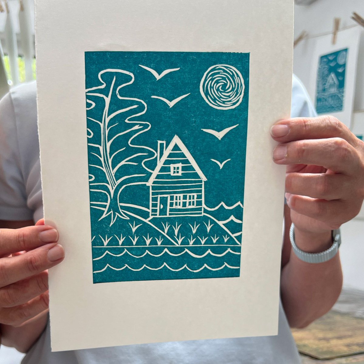 Design_York's tweet photo. Four fabulous linocut prints from Saturday’s beginner's linocut workshop.

#linocut #linoprinting  #printmaking #York #North Yorkshire https://t.co/zIY3vizHPA