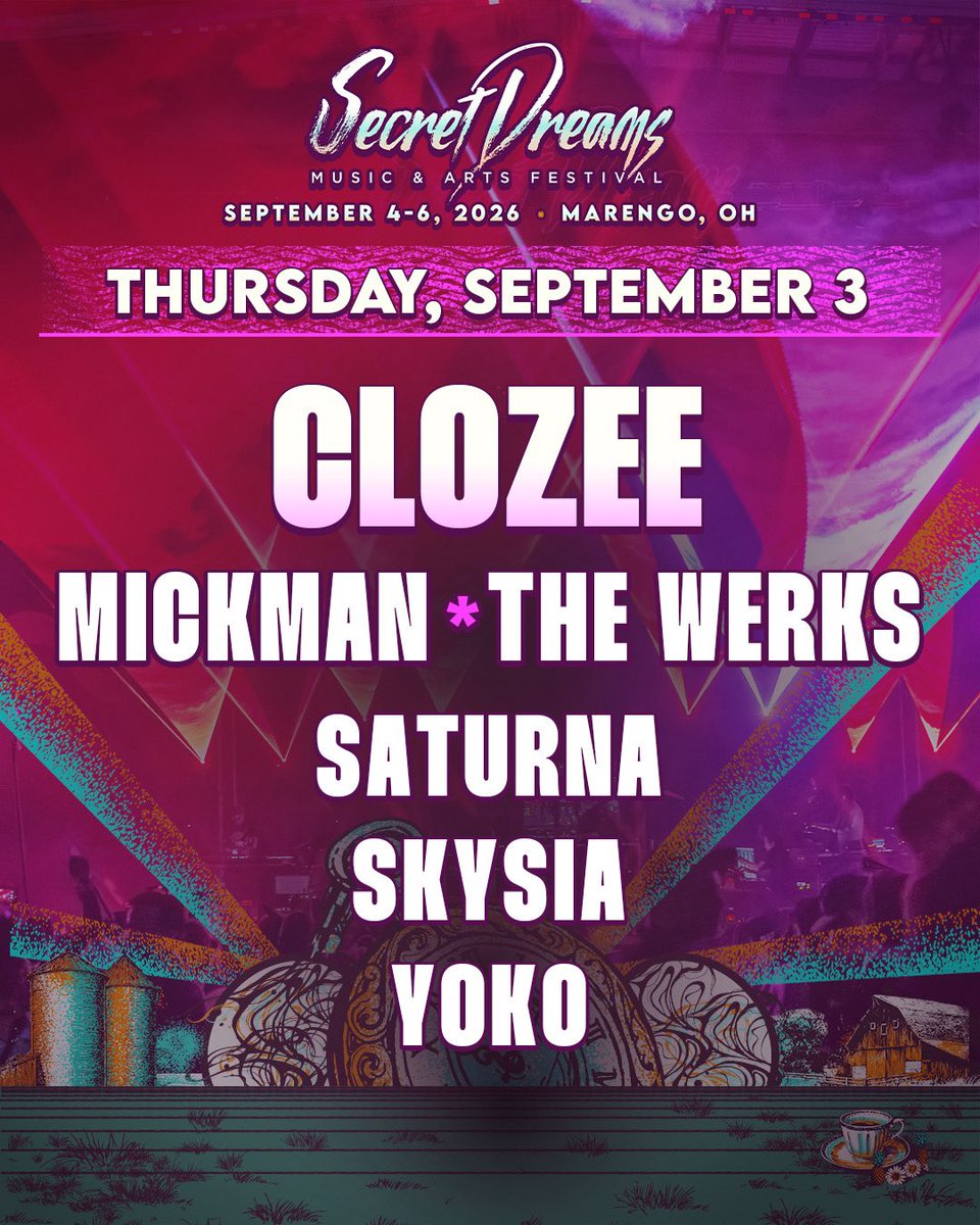 SecretDreamsOH's tweet photo. 👀 Daily lineups are here 👀

2-day and single-day 🎟️ are now available in the 🔗 in bio https://t.co/764QmBewaJ
