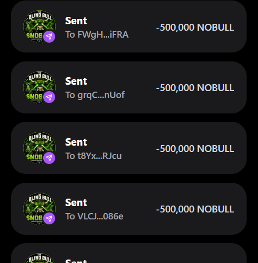 BlindBullNoBull's tweet photo. Each wallet can receive 500,000 $NOBULL 🪂

Leave your $Sol address and repost ♻️

Like and repost the pinned post 📌

First 777 wallets ⬇️ #SolanaAirdrop https://t.co/0K7GoTT6IH