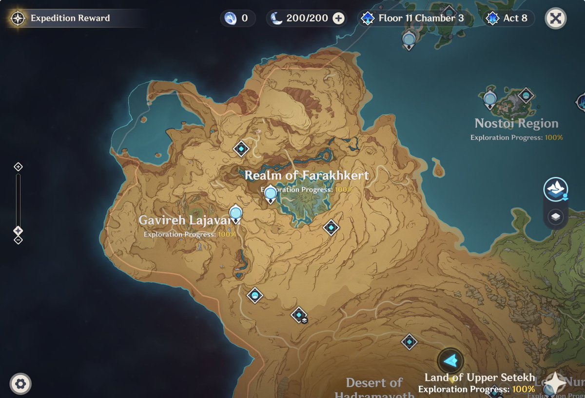 tsar1tsq's tweet photo. today’s update number two: i got the entire sumeru desert to 100%!!! doing the desert of hadramaveth was such a hassle istg but im one step closer to 100%ing the entire map yayay!! https://t.co/AtH9Rw6KYY