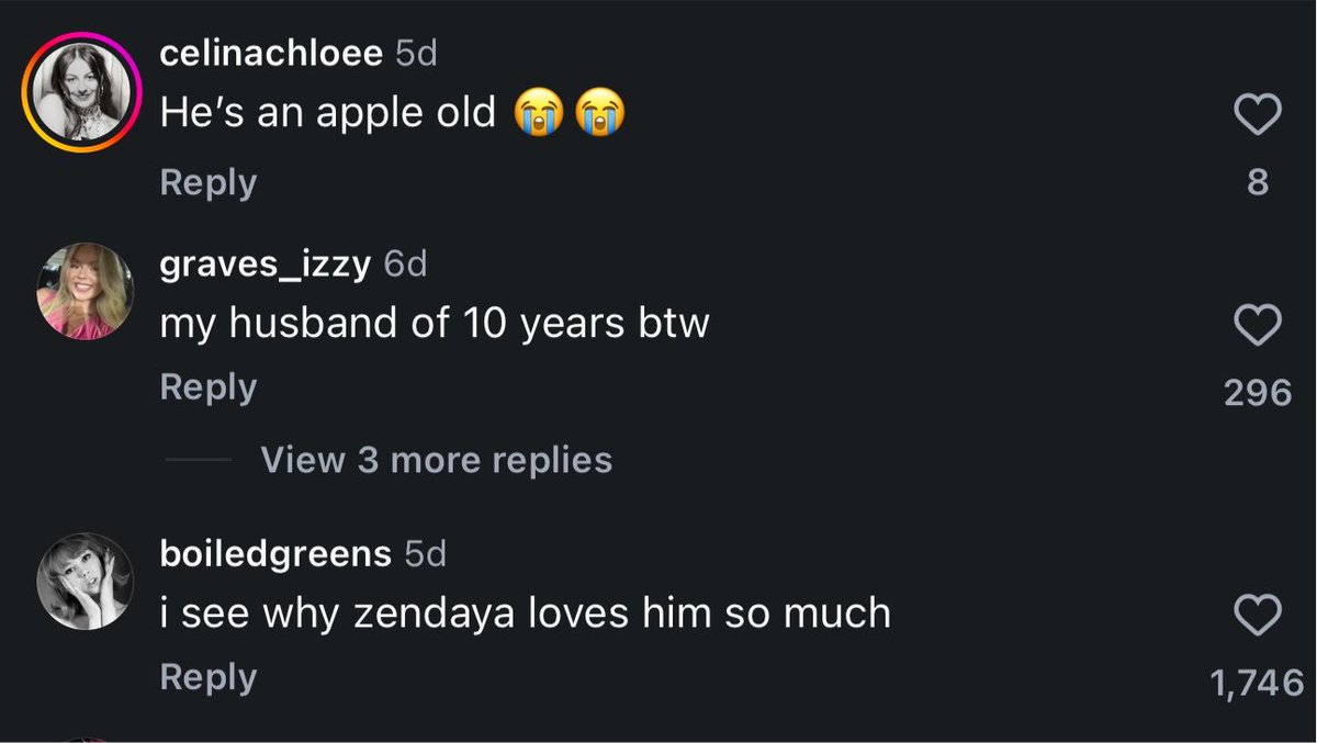 hyunebuns's tweet photo. i need you all to read these comments on this reel i found of tom holland https://t.co/cD3sJbpaCx