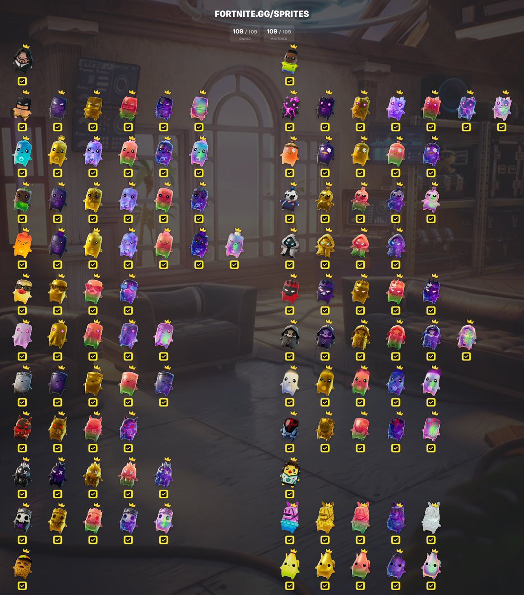 BruhIAmIsaac's tweet photo. I officially have all of the current sprites and I am doing a giveaway there will be 3 winners and they’ll be able to choose 2 sprites of their choice

1. Follow me

2. Like and retweet 

3. Drop your epic in the comments

Giveaway ends in 3 days. Good luck 🍀

#fortnite #sprite https://t.co/LP7eecqtvG