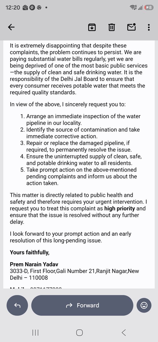 aryan61584's tweet photo. @Ceo_djb @DelhiJalBoard  @GrievanceDelhi
Dear team,
KNO:- 6142463967 and my complaint number is DJB04144272 &amp;SR-2600041433. Kindly take immidiate action. 

@CMODelhi @gupta_rekha https://t.co/6O43u5Un55