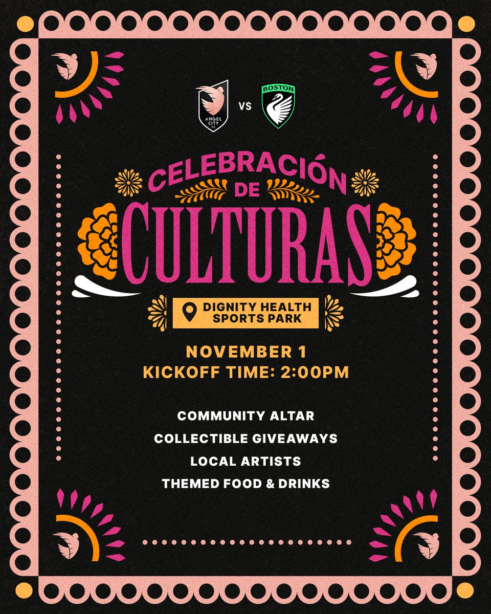 weareangelcity's tweet photo. 📰 #AngelCityFC brings the annual Celebración de Culturas match to one of Southern California's most historic soccer venues, Dignity Health Sports Park, for the 2026 Regular Season Finale.
More info here: https://t.co/B3X31YnjE0 https://t.co/Q5YRjnCSGH