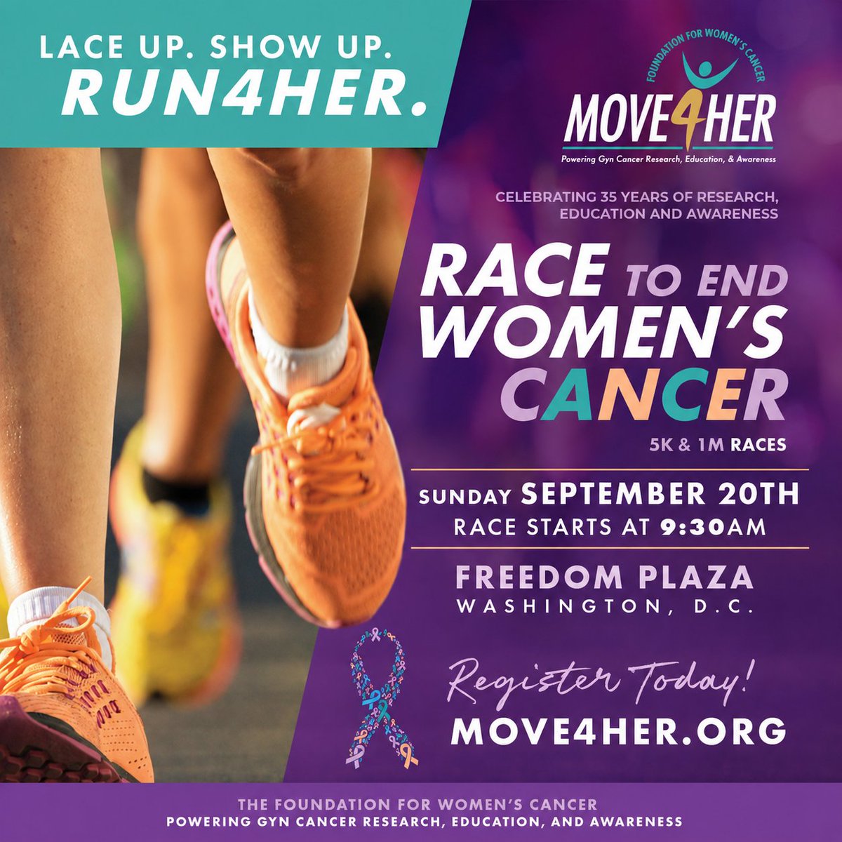SGO_org's tweet photo. Join fellow SGO members in turning commitment into action at the Race to End Women's Cancer. Together, we can raise awareness, support research, and bring hope to those affected by gynecologic cancers. 💜 Register today at https://t.co/cyXAnAjxLS.#Move4Her @GYNCancer https://t.co/Guog4FES8G