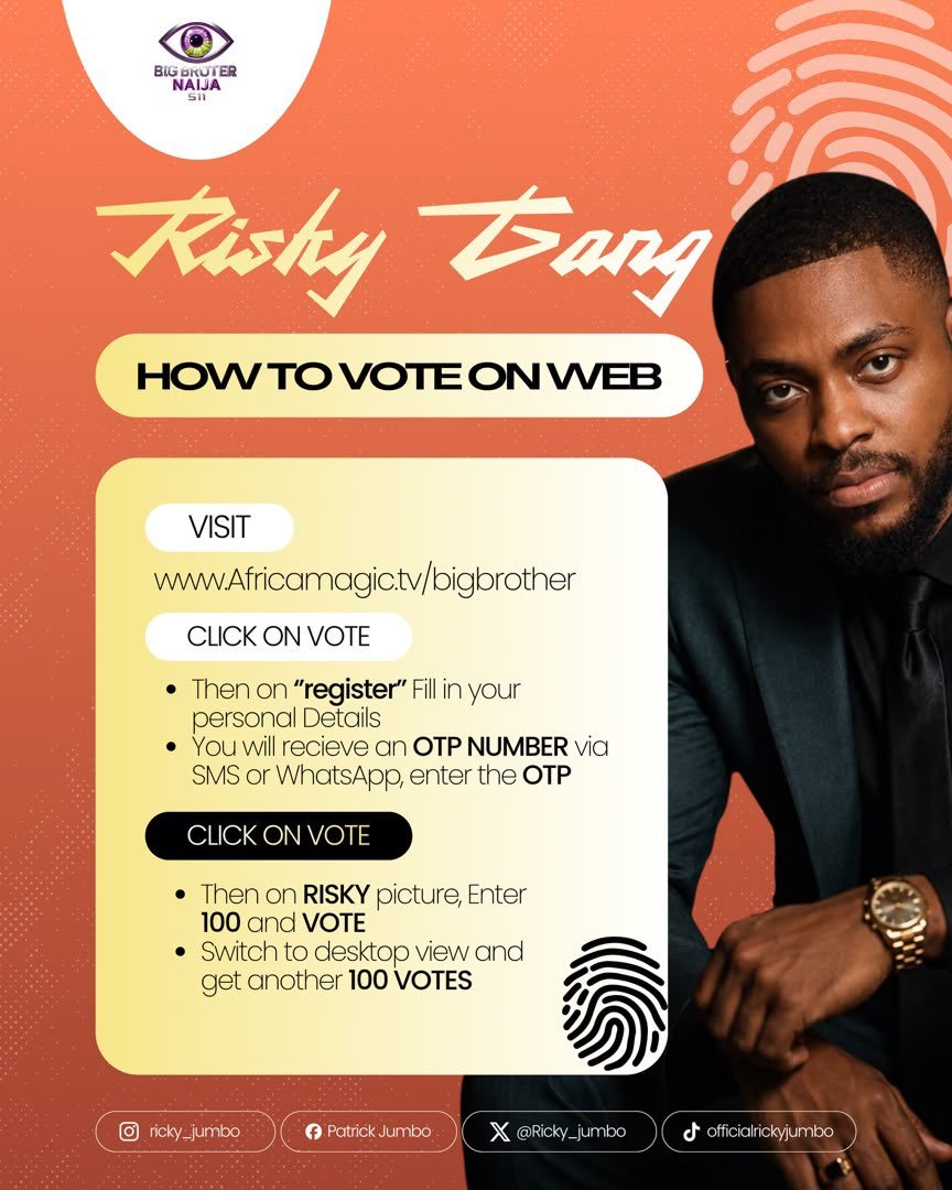 Nana57562939's tweet photo. VOTE FOR RICKY VOTE RICKY
THE MONEY IS RISKY
#ParRickJumbo
#RiskRicky
#BBNaija https://t.co/jGiQwooNhG