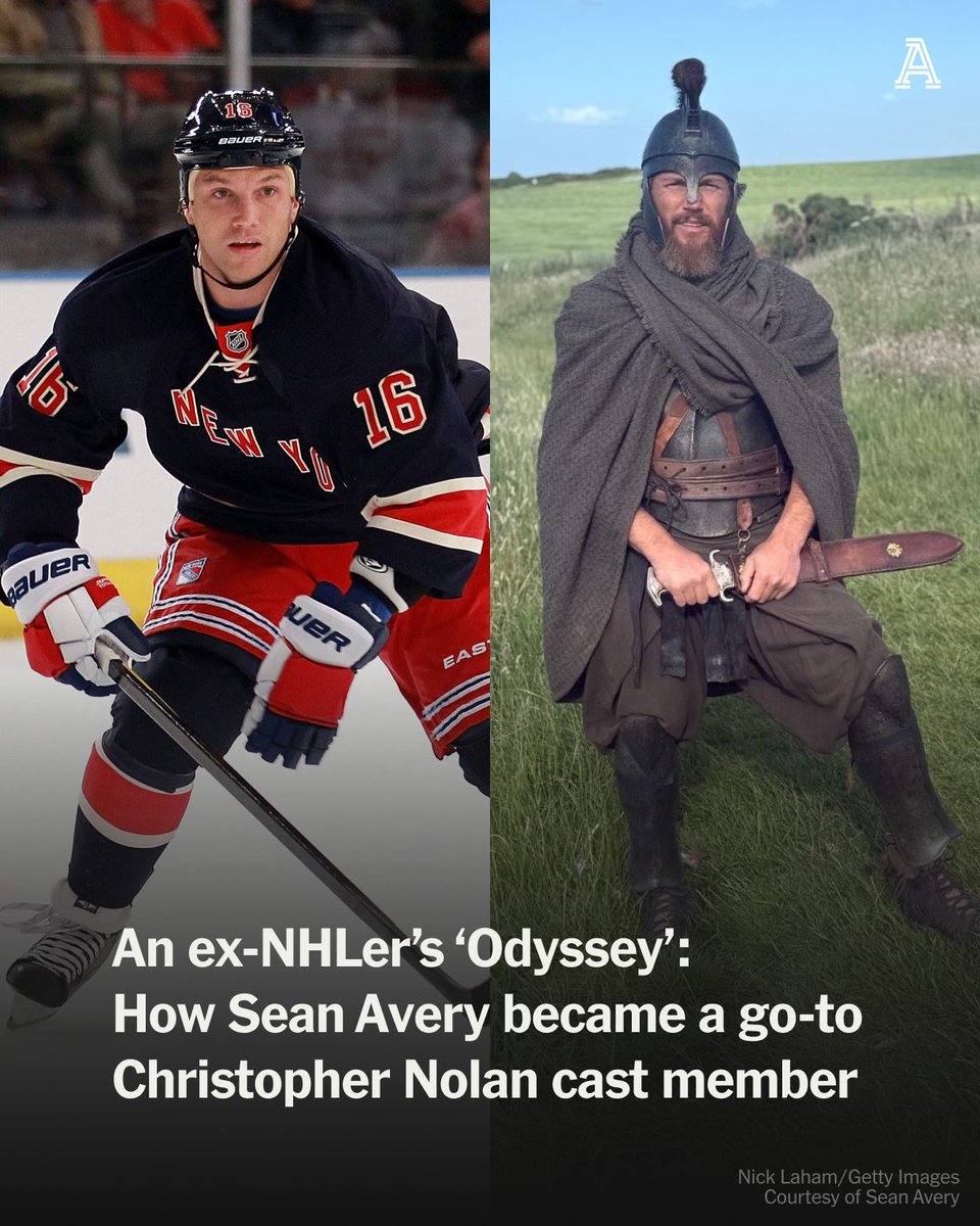 TheAthletic's tweet photo. Former NHLer Sean Avery's post-playing career has been defined by an unlikely passion: acting.

Now 46, he has appeared in 11 feature-length movies, including the three most recent from Christopher Nolan, one of the most decorated, highest-grossing directors ever.

https://t.co/wGNURLlR29