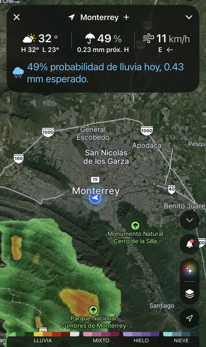 MauroMoralesMtz's tweet photo. Desarrollo de nubosidad sobre la Sierra. Está lejos pero algo puede trasladarse a #Monterrey esta tarde. https://t.co/O1RytH1BiD