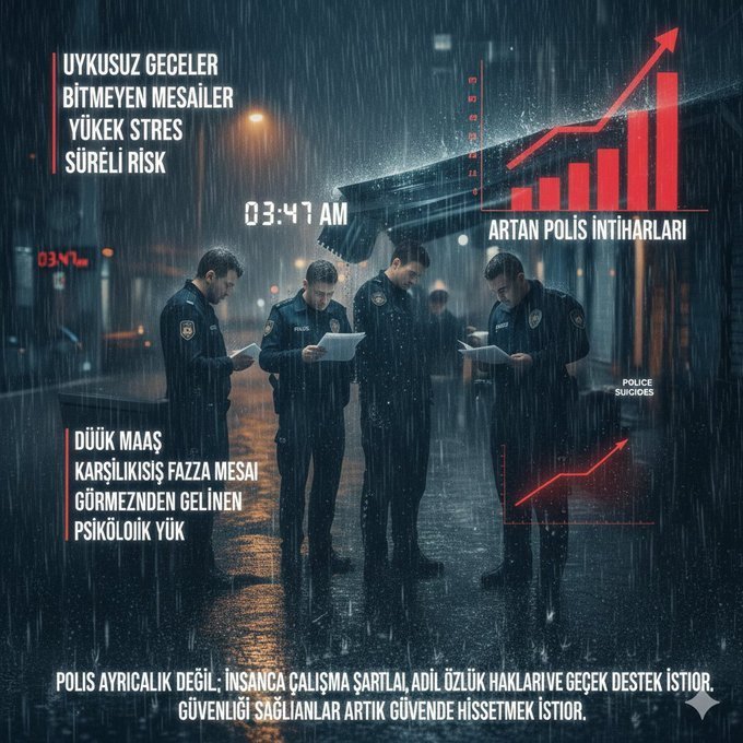 Yhsgihtholsun's tweet photo. 👉🏼Polisler toplumun güvenliği için gecesini gündüzüne katıyor.
‼️Ama kendi hayatlarının güvenliği yok.
📌Yorgunluk, borç, stres, yalnızlık…
👉🏼Bu yük insanı tüketir.
🔉Polise önce yaşama hakkı verin #PoliseAdilMaaş https://t.co/eWe8hFWRCu