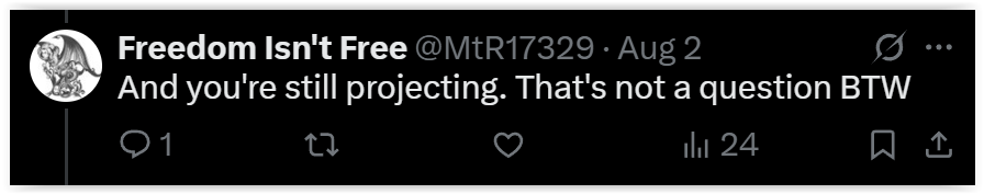 MtR17329's tweet photo. @Johnexhm @JoelVinette Not surprising you can't even follow a thread correctly with your lack of intelligence. Where is the question in this post? Hint - there isn't one. You keep showing you're a lobotomized libtard. https://t.co/yScjmBllIZ