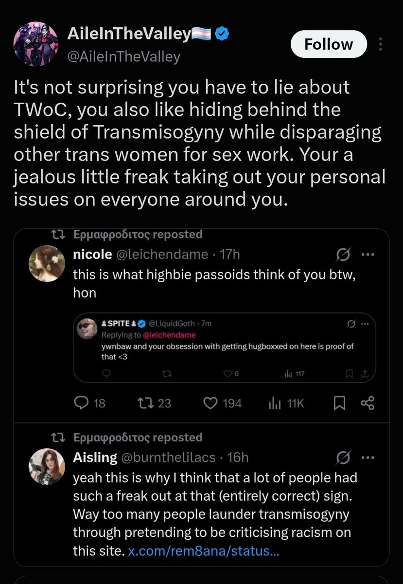 leichendame's tweet photo. sex work should be illegal and every tranny whose ever resorted to it should be in a men's prison filled with rapists https://t.co/dk4hGXQIwb