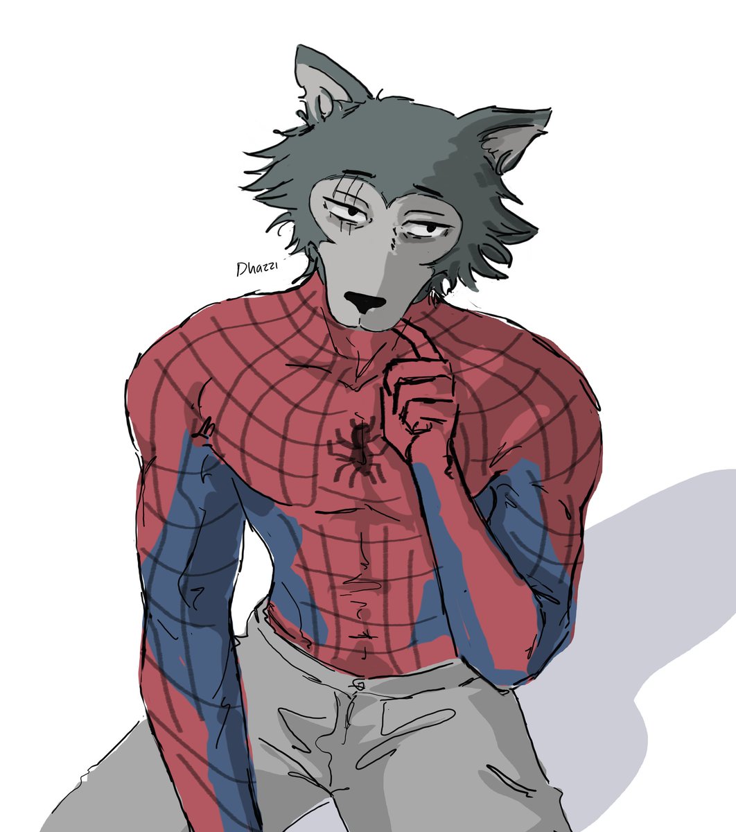 dhazzi67521's tweet photo. Legoshi x Spiderman (new drawing!) 🫶 #legoshi #fanart #spiderman #furry #wip #beastars #furryart https://t.co/HT8lgamCOy