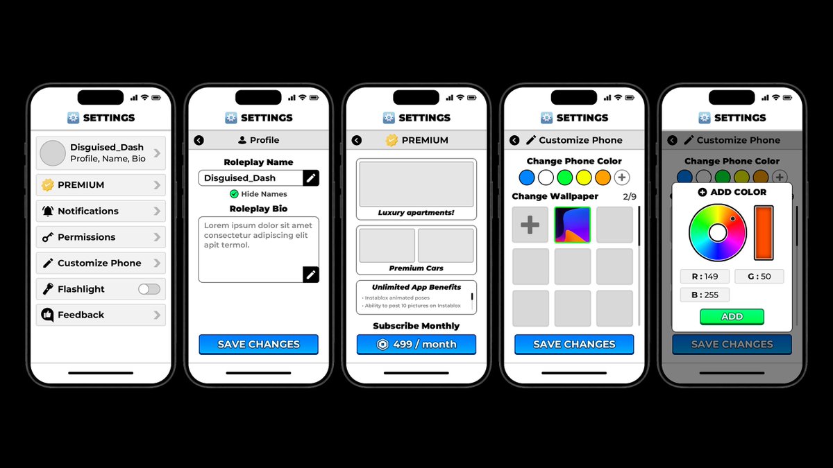 sameerpuri_'s tweet photo. Designed mobile system for a roleplay game a while ago. Here are some of the screens

DM https://t.co/rnnaKtUmZ6 on discord to order!

❤️ Likes are appreciated!
#RobloxDev #ROBLOX #RobloxUI #gamedev https://t.co/JsMoTK4oO9