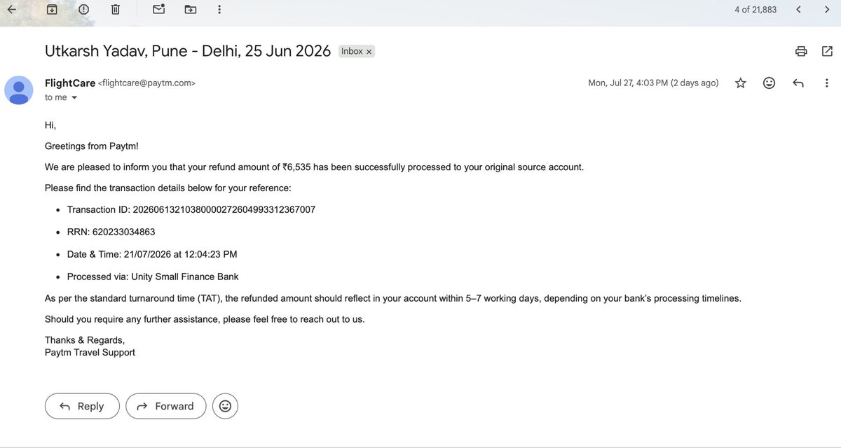 Div_Thakur__'s tweet photo. Dear @ICICIBank, it’s now been 15 days since the merchant @Paytmcare initiated the refund. As advised, I waited for the stipulated period. Could you please let me know when the disputed amount will be credited to my account? 
Do i need to tag @RBI &amp; ask help from them? https://t.co/3DfTr98pGv